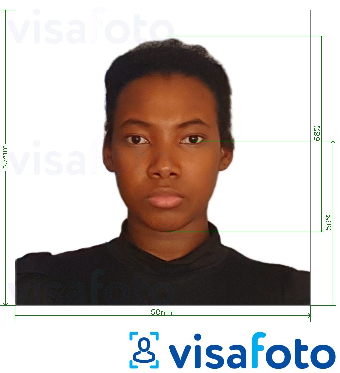 Намунаи акс барои Барбадос Passport 5x5 см бо андозаи дақиқ